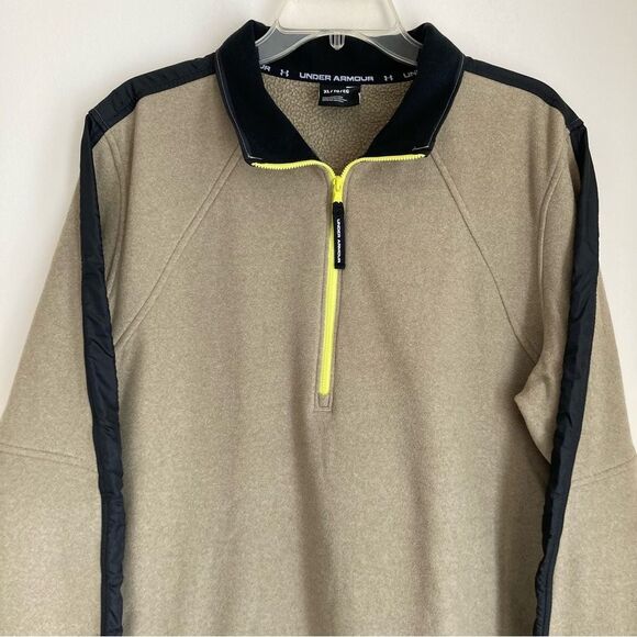 UNDER ARMOUR MENS COLDGEAR PULLOVER 1/4 ZIP JACKET TAN & BLACK Size XL - EUC! - Picture 4 of 9